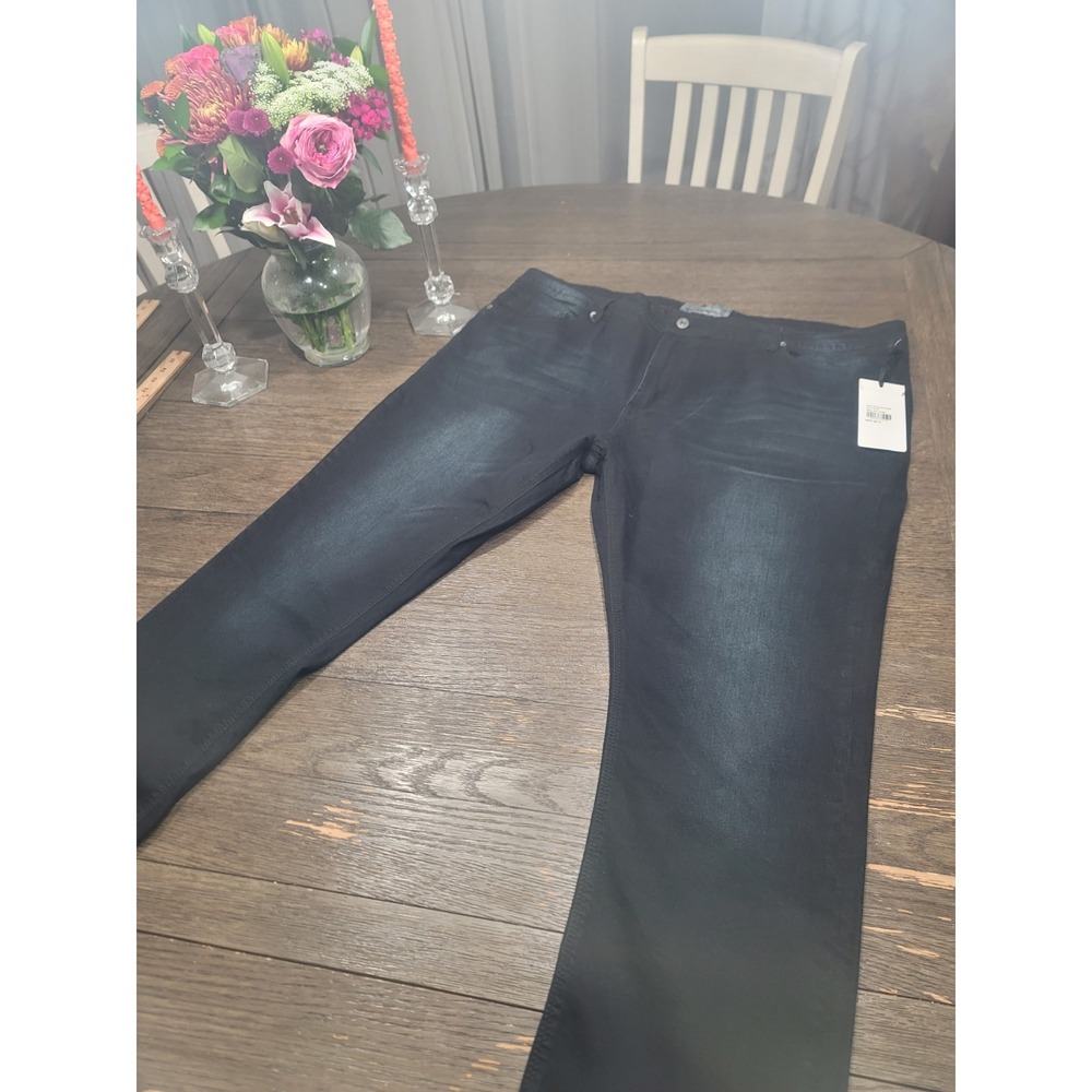 Paperdenim&cloth Mens Jeans 46x30 Straight Fit Big & Tall Black Wash Denim *read